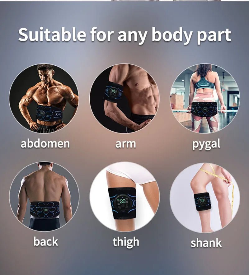 Cat Shop Boys - Smart Abdominal Toning Belt EMS Muscle Stimulator Abs Muscle Toner USB Charge Body Massager Waist Weight Loss Fitness Equipment