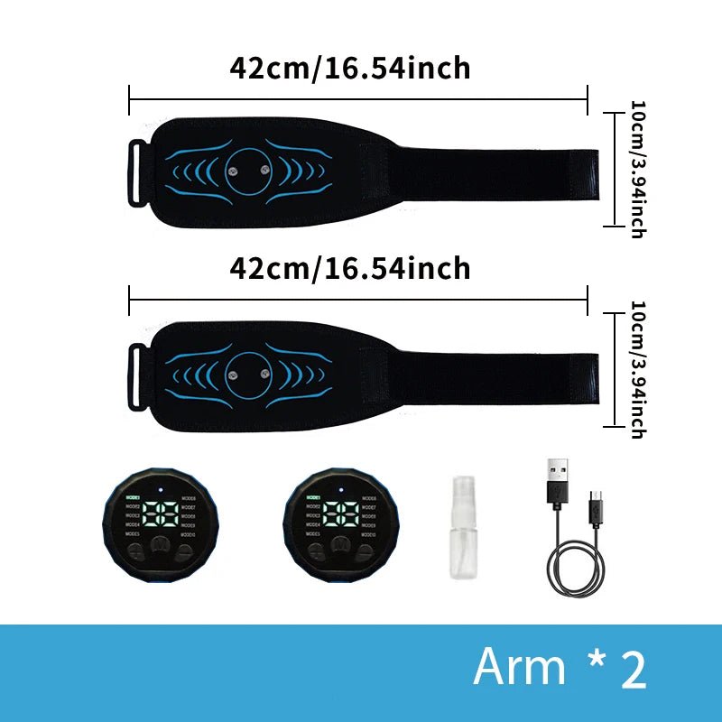 Cat Shop Boys - Smart Abdominal Toning Belt EMS Muscle Stimulator Abs Muscle Toner USB Charge Body Massager Waist Weight Loss Fitness Equipment