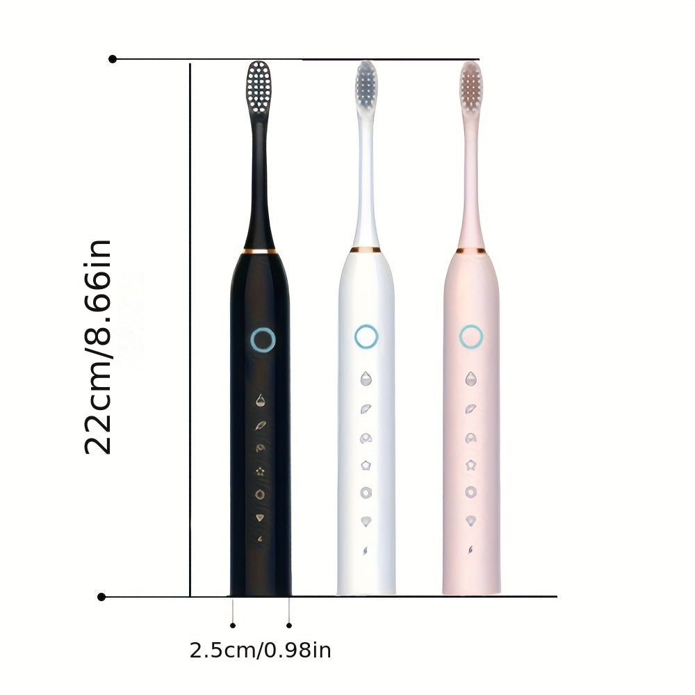 Cat Shop Boys - Smart Electric Toothbrush with 6 Modes 42000vpm & Smart Timer - Effectively Cleans Teeth & Gums, Rechargeable USB Electric Toothbrush with 4/8 Replacement Head, Sonic Electric Toothbrush for Adults, Available in 3 Colors, Gre