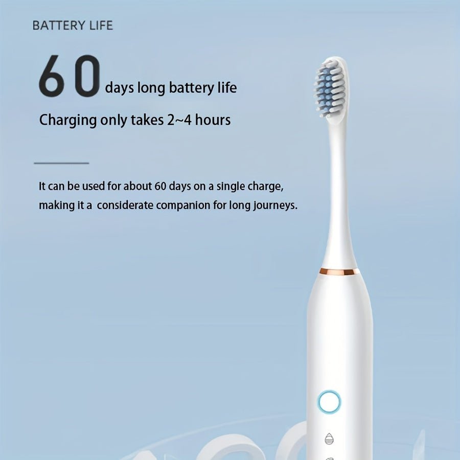 Cat Shop Boys - Smart Electric Toothbrush with 6 Modes 42000vpm & Smart Timer - Effectively Cleans Teeth & Gums, Rechargeable USB Electric Toothbrush with 4/8 Replacement Head, Sonic Electric Toothbrush for Adults, Available in 3 Colors, Gre