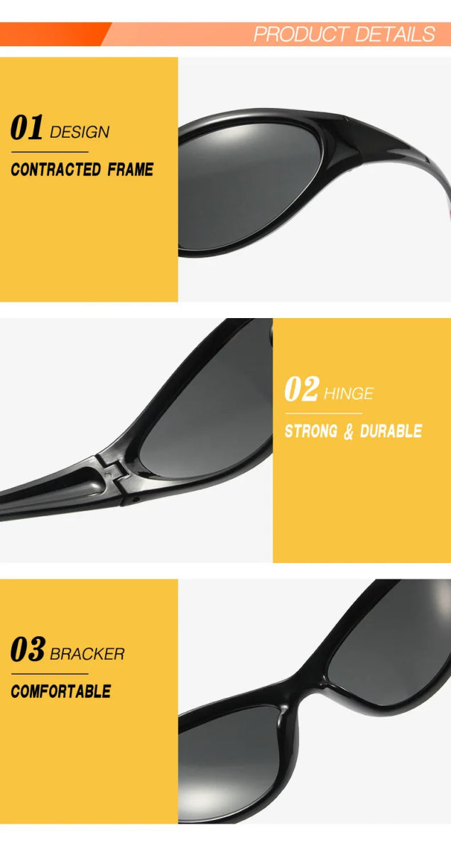 Cat Shop Boys - SO&EI Retro Y2K Cat Eye Outdoor Sports Sunglasses Women Gradient Mirror Goggles Shades UV400 Men Punk Sun Glasses