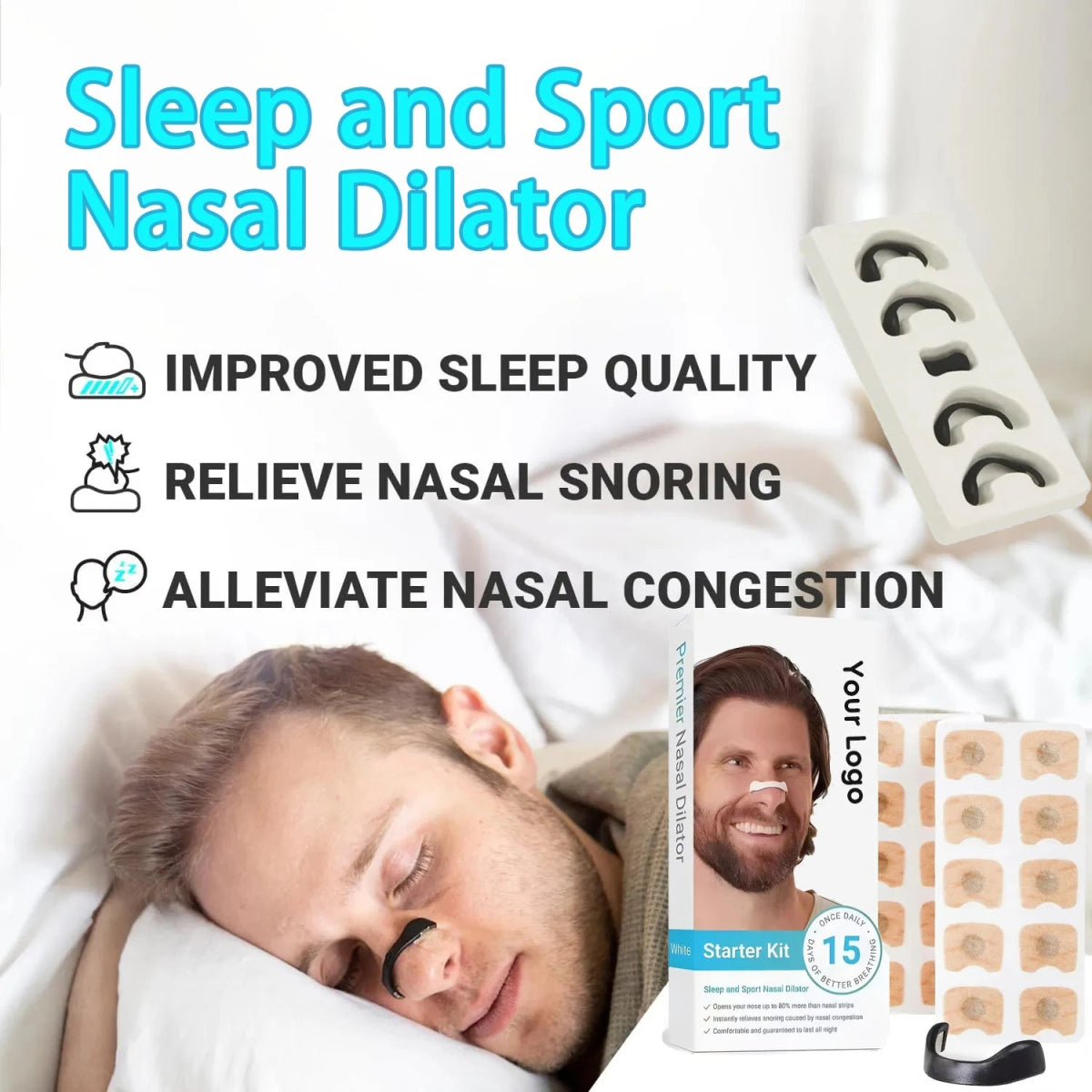 Cat Shop Boys - Sport Nasal Dilator Sleep Nasal Breathing Dilators Starter Kit Nose Breathe Strips Magnetic Nasal Strips Reduce Snoring