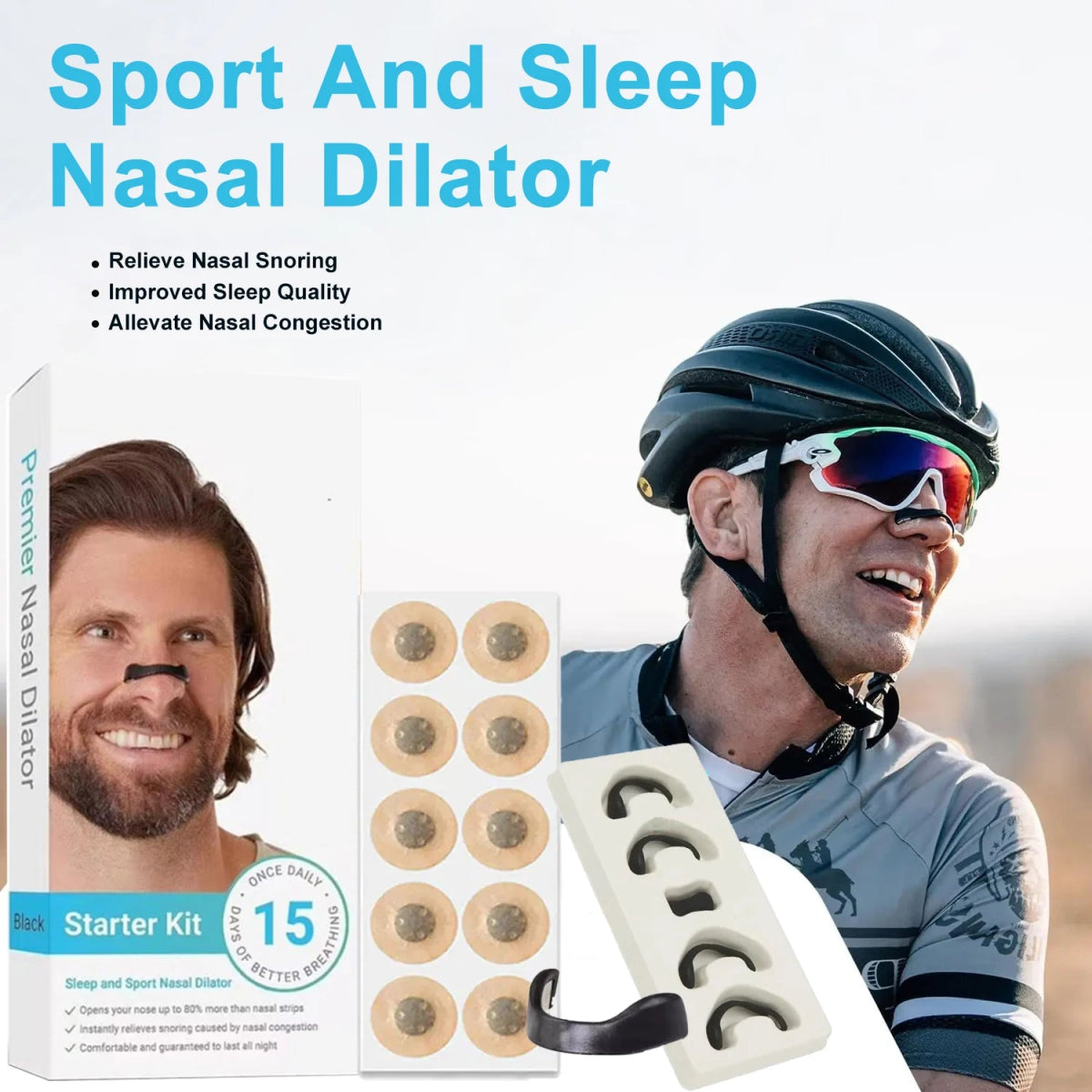 Cat Shop Boys - Sport Nasal Dilator Sleep Nasal Breathing Dilators Starter Kit Nose Breathe Strips Magnetic Nasal Strips Reduce Snoring