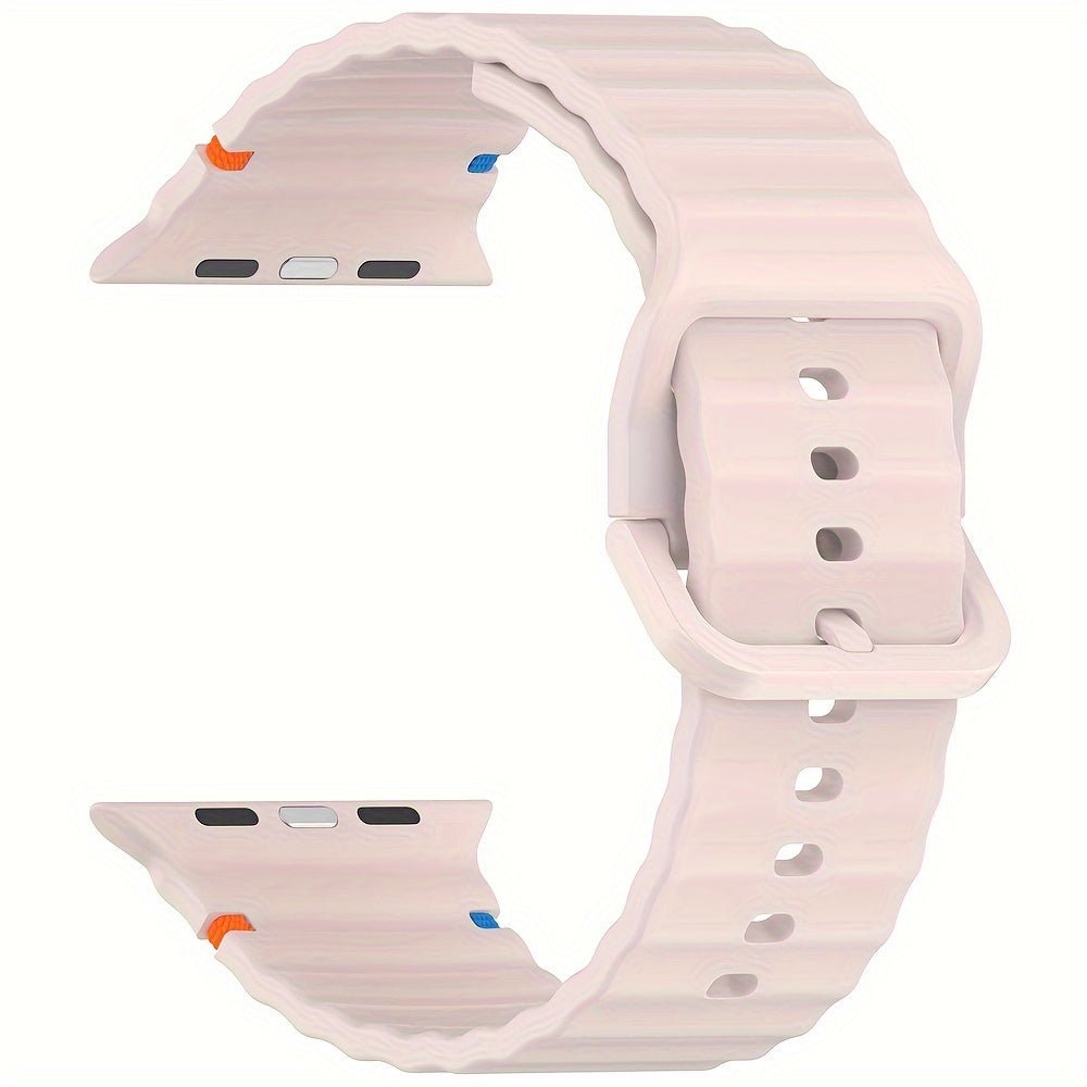 Cat Shop Boys - Sporty Silicone Watch Band with Tang Buckle for Apple Watch Series 10/9/8/7/6/5/4/SE - Fashionable Men's Accessory, Compatible with 40mm to 46mm Models