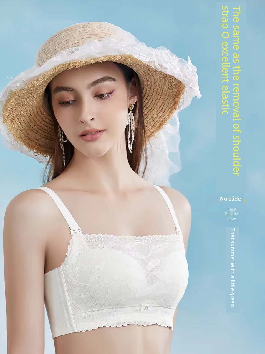 Cat Shop Boys - Spring and Summer New Arrival Medium Thin Cup Tube Top Anti - Slip Bra Plaid Seamless Accessory Breast Push up Adjustable Women's Intimates