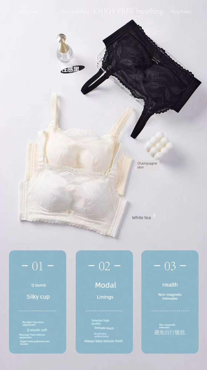 Cat Shop Boys - Spring and Summer New Arrival Medium Thin Cup Tube Top Anti - Slip Bra Plaid Seamless Accessory Breast Push up Adjustable Women's Intimates