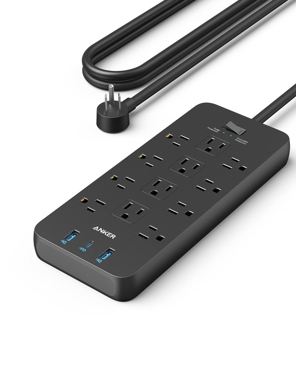 Cat Shop Boys - Surge Protector Power Strip (2100J), Anker 12 Outlets with 1 USB C and 2 USB Ports foriPhone 15/15 Plus/15 Pro/15 Pro Max, 5ft Extension Cord, Flat Plug, 20W USB C Charging for Home, Office,TUV Listed