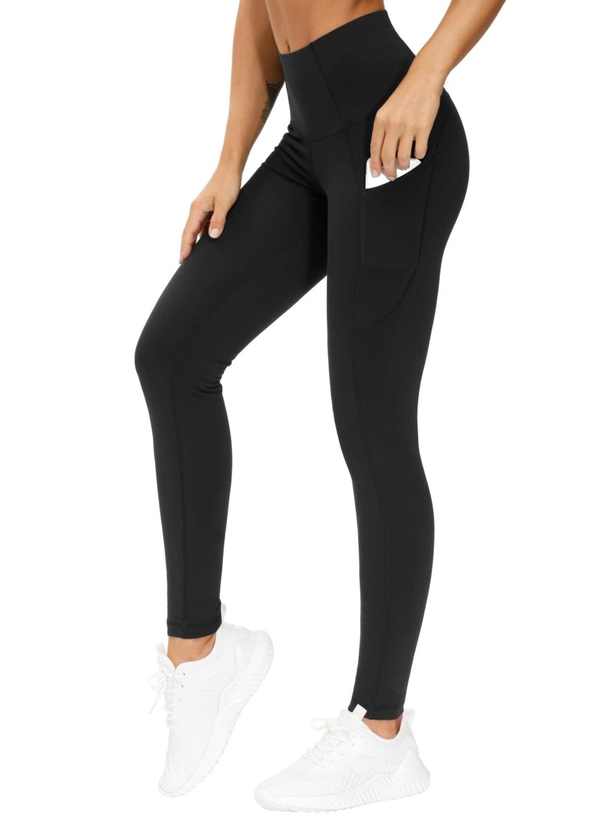 Cat Shop Boys - THE GYM PEOPLE Thick High Waist Yoga Pants with Pockets, Tummy Control Workout Running Yoga Leggings for Women (Large, Black)