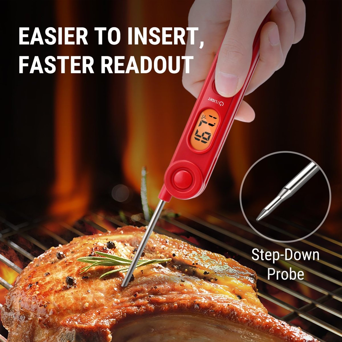 Cat Shop Boys - ThermoPro TP03B Digital Meat Thermometer for Cooking, Instant Read Thermometer with Backlight, Kitchen Food Thermometer for Grill Smoker BBQ Oil Deep Fry Candy Bread Coffee with Pop - up Meat Probe