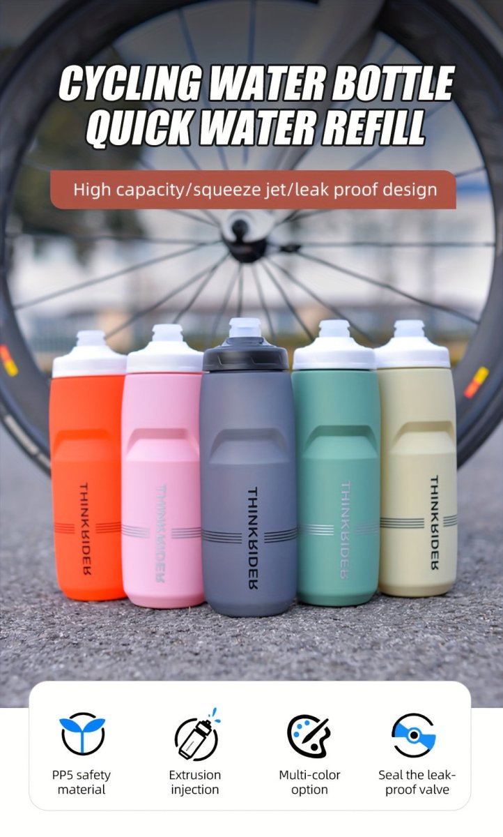 Cat Shop Boys - ThinkRider 20.96oz/25.36oz Bicycle Bottle, MTB Road Bike Water Bottle, Outdoor Sports Plastic Portable Large Capacity