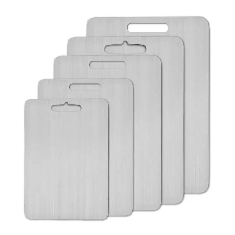 Cat Shop Boys - Titanium Cutting Boards for Kitchen Stainless Board 304 Steel Thickened Double Sided Food Grade Portable Fruit Meat Chopping