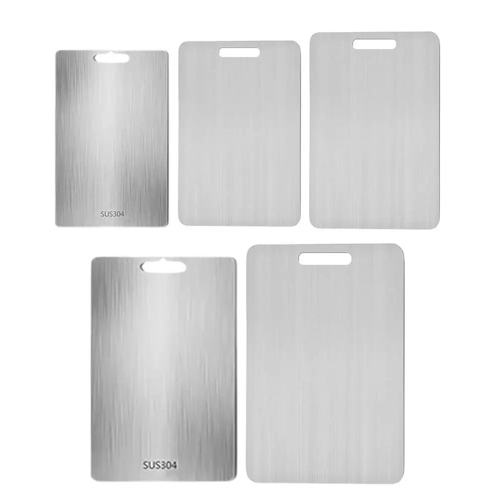 Cat Shop Boys - Titanium Cutting Boards for Kitchen Stainless Board 304 Steel Thickened Double Sided Food Grade Portable Fruit Meat Chopping