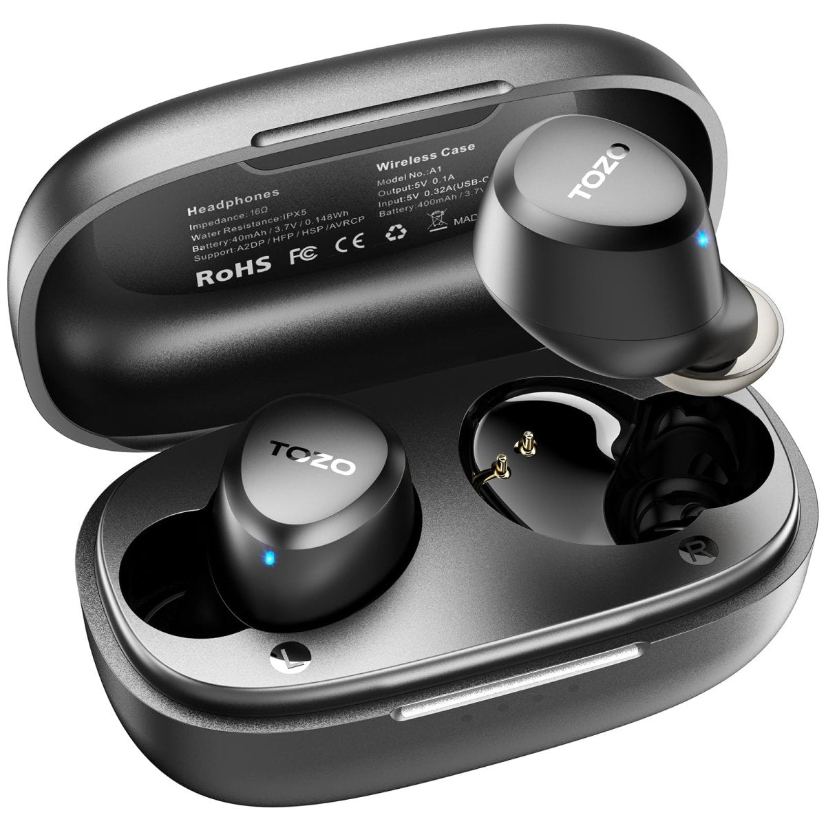 Cat Shop Boys - TOZO A1 Mini Wireless Earbuds Bluetooth 5.3 in Ear Light - Weight Headphones Built - in Mic Calls, IPX5 Waterproof, Immersive Premium Sound Connection Headset with Charging Case, 32 Preset EQs via APP