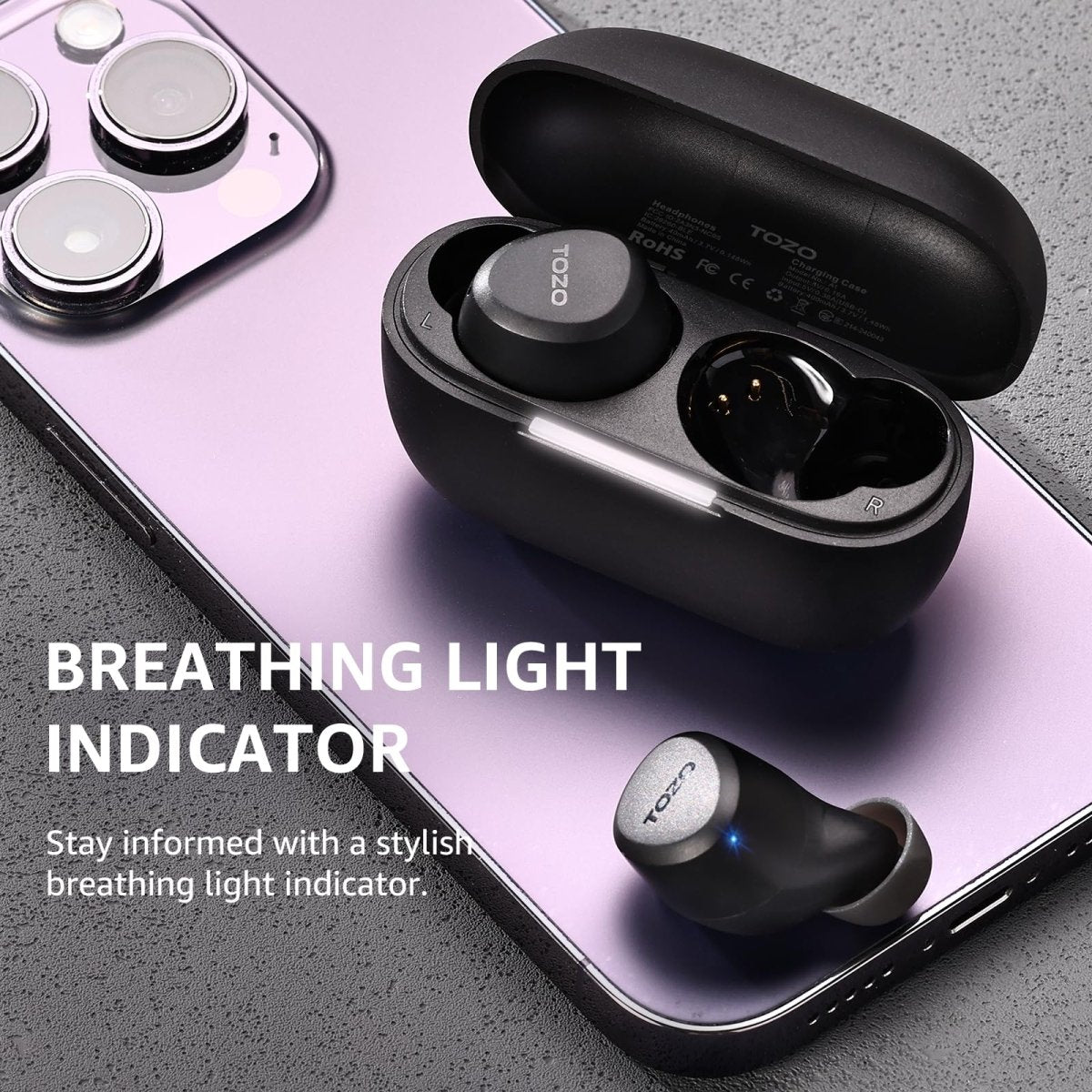 Cat Shop Boys - TOZO A1 Mini Wireless Earbuds Bluetooth 5.3 in Ear Light - Weight Headphones Built - in Mic Calls, IPX5 Waterproof, Immersive Premium Sound Connection Headset with Charging Case, 32 Preset EQs via APP