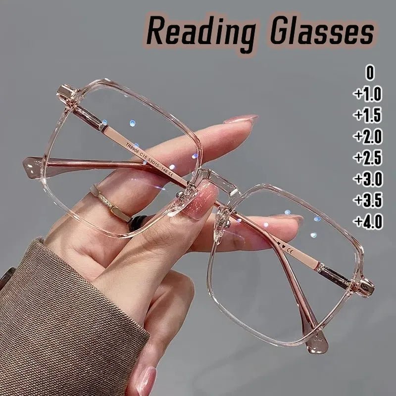 Cat Shop Boys - Trendy Fashionable Reading Glasses Women Anti Blue Light Presbyopia Eyewear High - definition Unisex Transparent Frame Eyeglasses