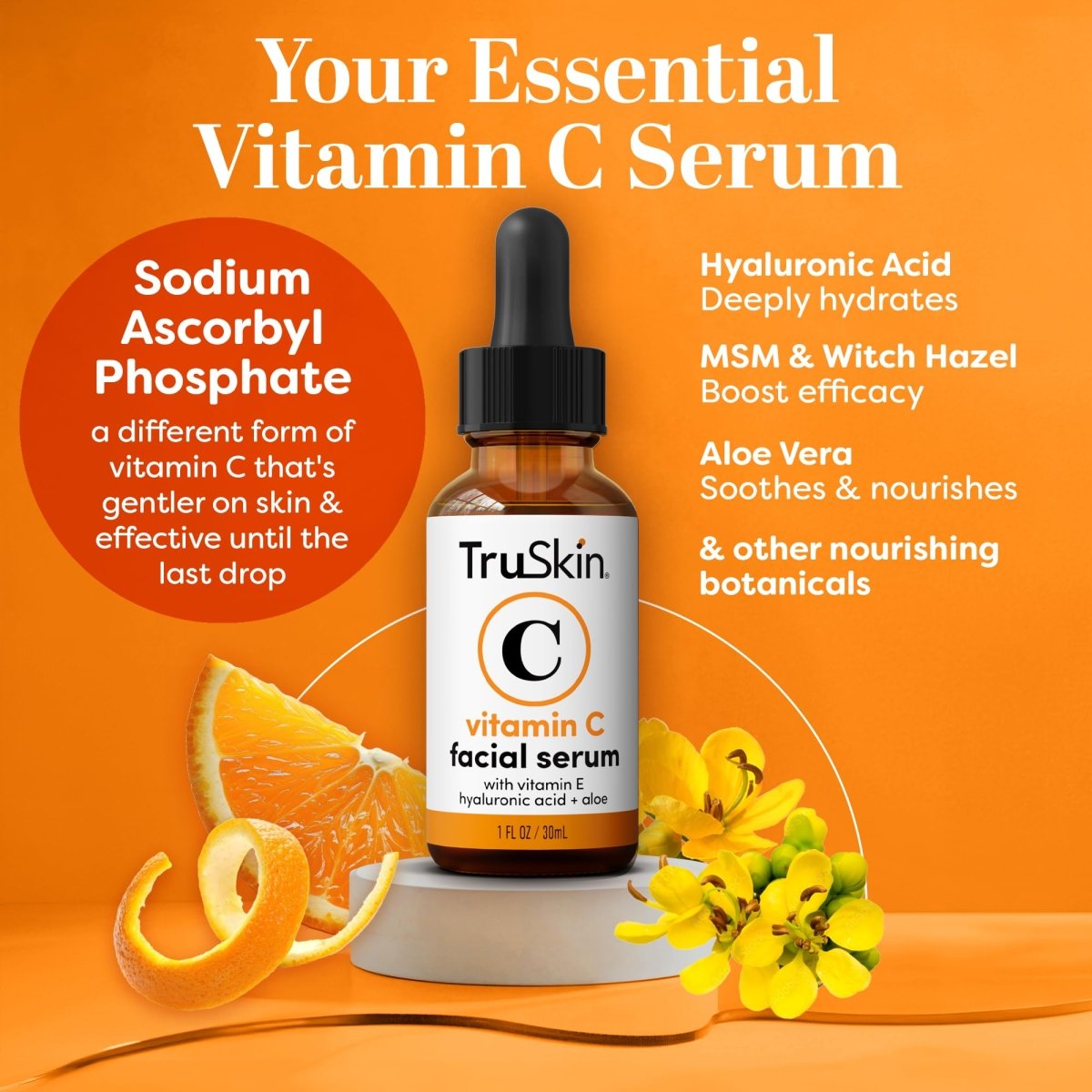 Cat Shop Boys - TruSkin Vitamin C Serum – Anti Aging Facial Serum with Vitamin C, Hyaluronic Acid, Vitamin E – Brightening Serum – Even Skin Tone, Improve Appearance of Dark Spots, Fine Lines & Wrinkles, 1 Fl Oz