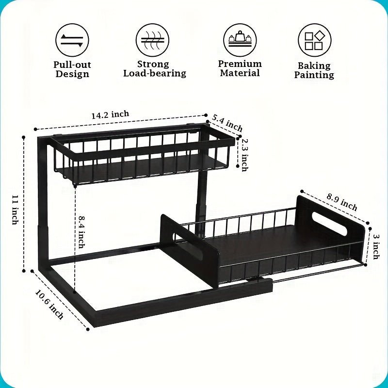 Cat Shop Boys - Under Sink Organizer, Pull Out Cabinet Organizer 2 Tier Slide Out Sink Shelf Cabinet Storage Shelves, Under Sink Storage for Kitchen Bathroom Cabinet