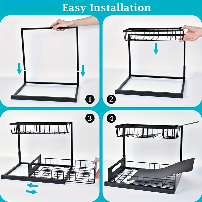 Cat Shop Boys - Under Sink Organizer, Pull Out Cabinet Organizer 2 Tier Slide Out Sink Shelf Cabinet Storage Shelves, Under Sink Storage for Kitchen Bathroom Cabinet