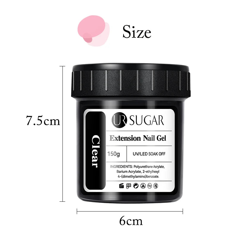 Cat Shop Boys - UR SUGAR 150g Quick Extension Gel Pink Jelly Milky White Camouflage Finger French Hard Gel UV LED Gel Nail Art Design Manicure