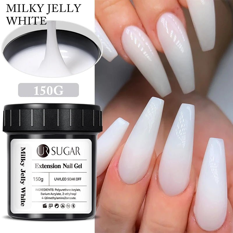 Cat Shop Boys - UR SUGAR 150g Quick Extension Gel Pink Jelly Milky White Camouflage Finger French Hard Gel UV LED Gel Nail Art Design Manicure