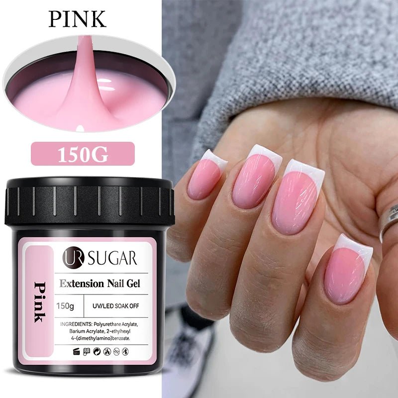 Cat Shop Boys - UR SUGAR 150g Quick Extension Gel Pink Jelly Milky White Camouflage Finger French Hard Gel UV LED Gel Nail Art Design Manicure