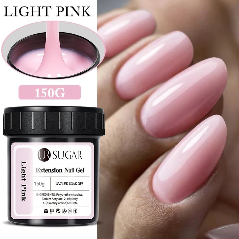 Cat Shop Boys - UR SUGAR 150g Quick Extension Gel Pink Jelly Milky White Camouflage Finger French Hard Gel UV LED Gel Nail Art Design Manicure