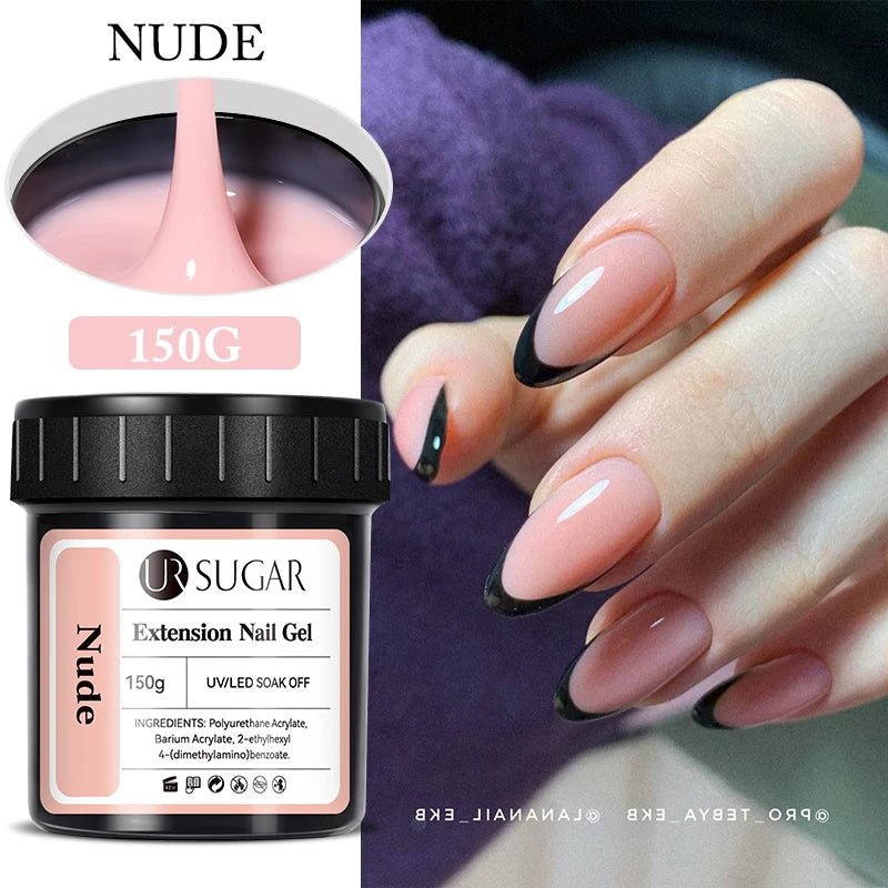 Cat Shop Boys - UR SUGAR 150g Quick Extension Gel Pink Jelly Milky White Camouflage Finger French Hard Gel UV LED Gel Nail Art Design Manicure