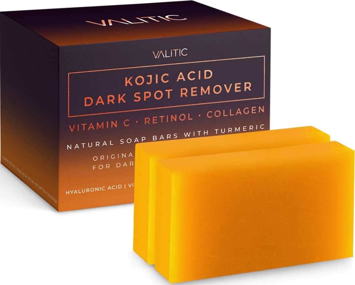 Cat Shop Boys - VALITIC Kojic Acid Dark Spot Remover Soap Bars with Vitamin C, Retinol, Collagen, Turmeric - Original Japanese Complex Infused with Hyaluronic Acid, Vitamin E, Shea Butter, Castile Olive Oil (2 Pack)