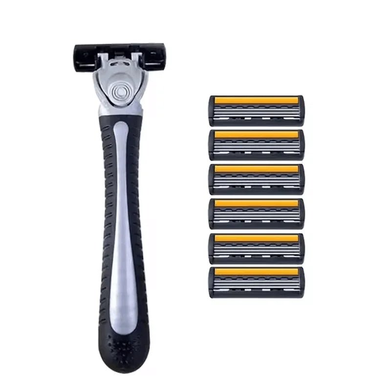 Cat Shop Boys - Variety Packs Skin Guard Anti - Slip Handle Replacement Triple Blades Reusable Safety Manual Razors for Men Shaving Bathing Trave