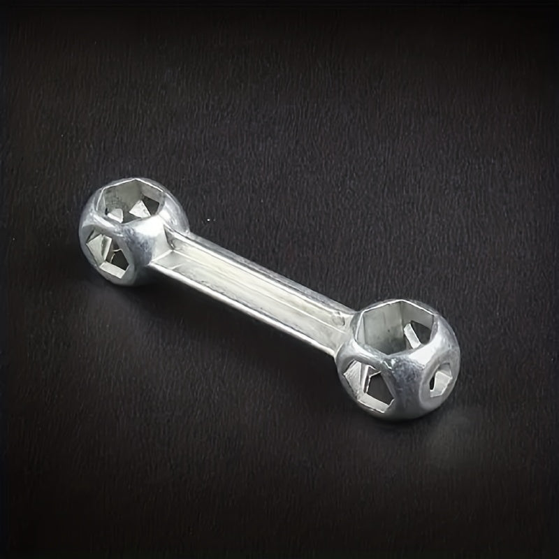 Cat Shop Boys - Versatile Bone - Shaped Hex Wrench for Bicycle Repair - Durable Zinc Alloy, Multi - Hole Design, Silvery