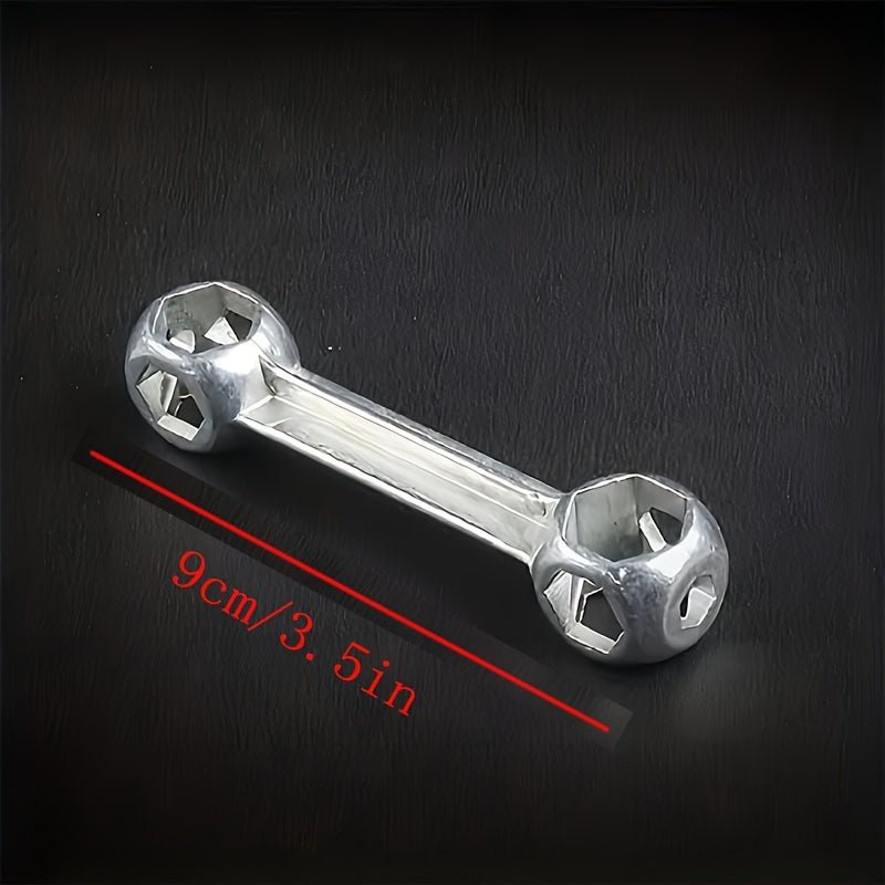 Cat Shop Boys - Versatile Bone - Shaped Hex Wrench for Bicycle Repair - Durable Zinc Alloy, Multi - Hole Design, Silvery