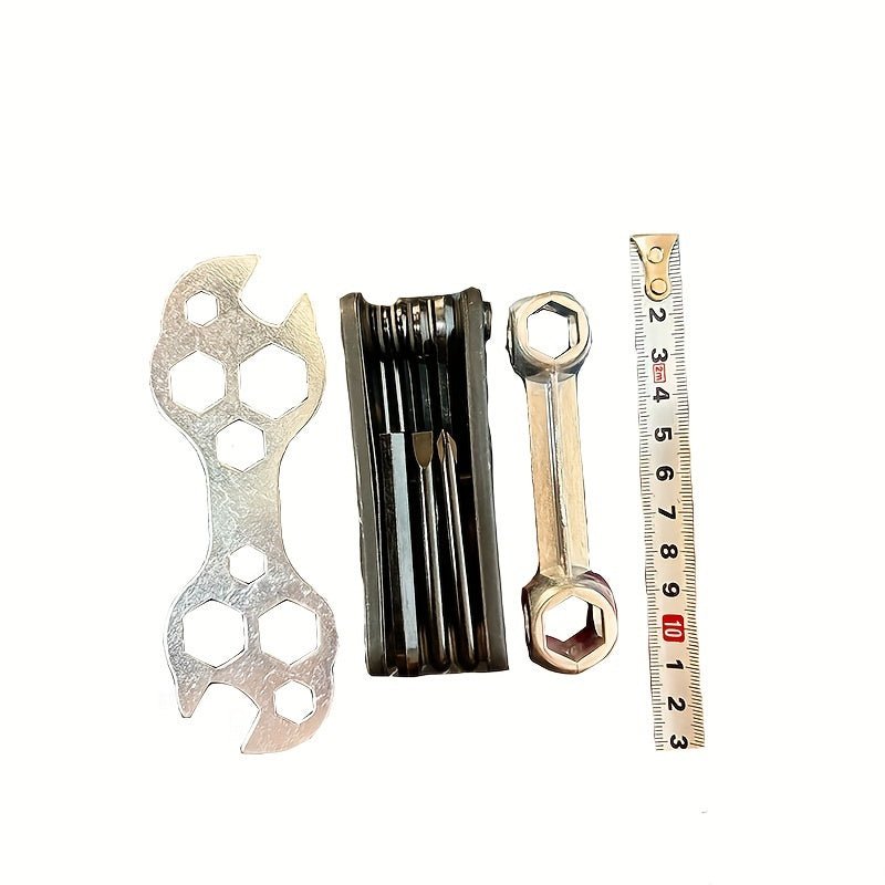 Cat Shop Boys - Versatile Bone - Shaped Hex Wrench for Bicycle Repair - Durable Zinc Alloy, Multi - Hole Design, Silvery