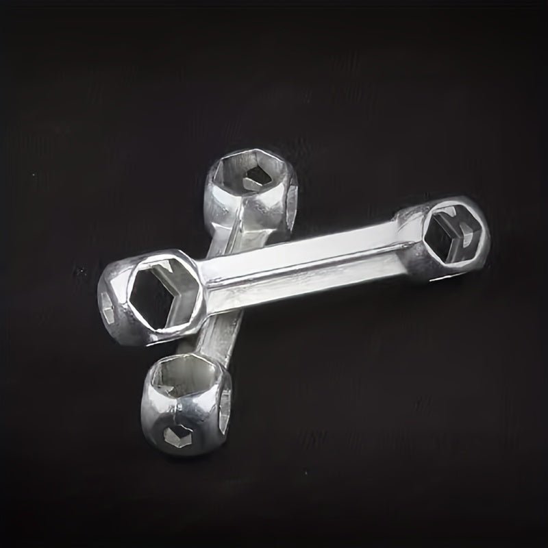 Cat Shop Boys - Versatile Bone - Shaped Hex Wrench for Bicycle Repair - Durable Zinc Alloy, Multi - Hole Design, Silvery