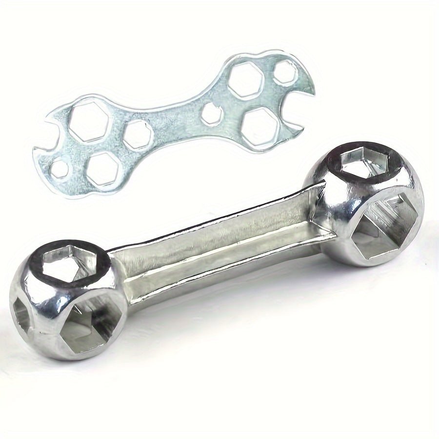 Cat Shop Boys - Versatile Bone - Shaped Hex Wrench for Bicycle Repair - Durable Zinc Alloy, Multi - Hole Design, Silvery