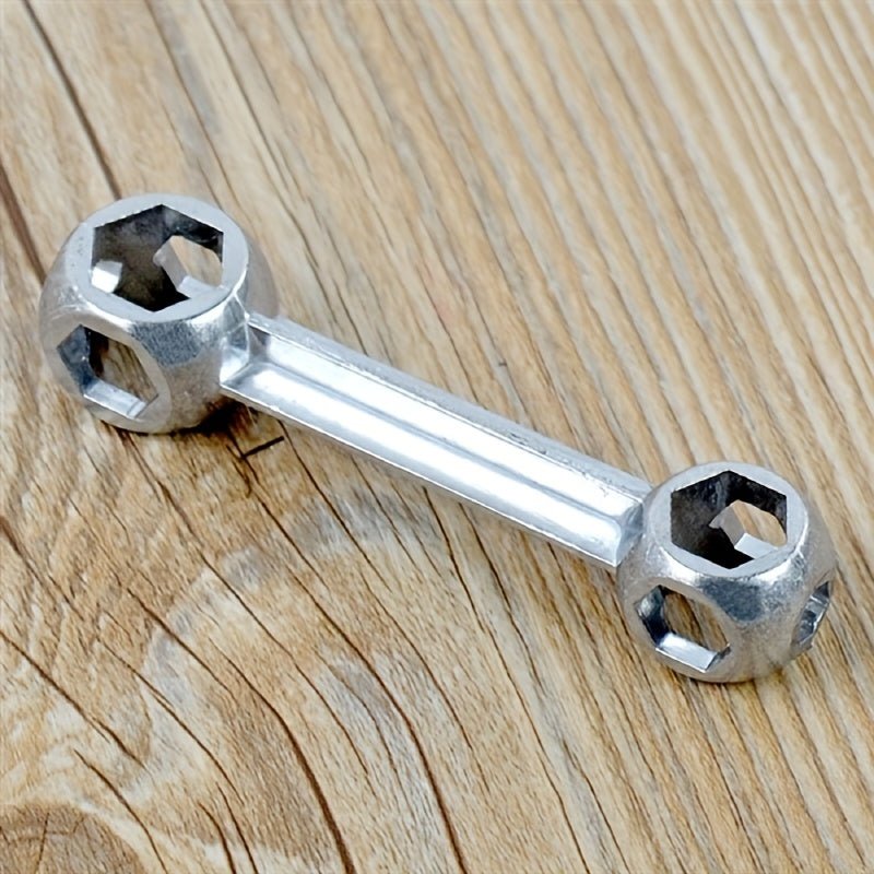 Cat Shop Boys - Versatile Bone - Shaped Hex Wrench for Bicycle Repair - Durable Zinc Alloy, Multi - Hole Design, Silvery