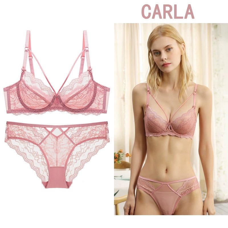 Cat Shop Boys - Vido Sexy Lace Ultra Thin Sponge - Free Transparent Bra Bra for Women Intimates Natural - looking Bra Set