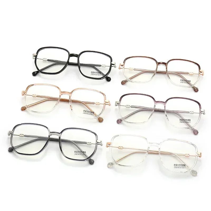 Cat Shop Boys - Vintage Square Metal Glitter Frame Reading Glasses Gafas Women Fashion Optical Eyewear Anti - blue Light Presbyopia Eyeglasses