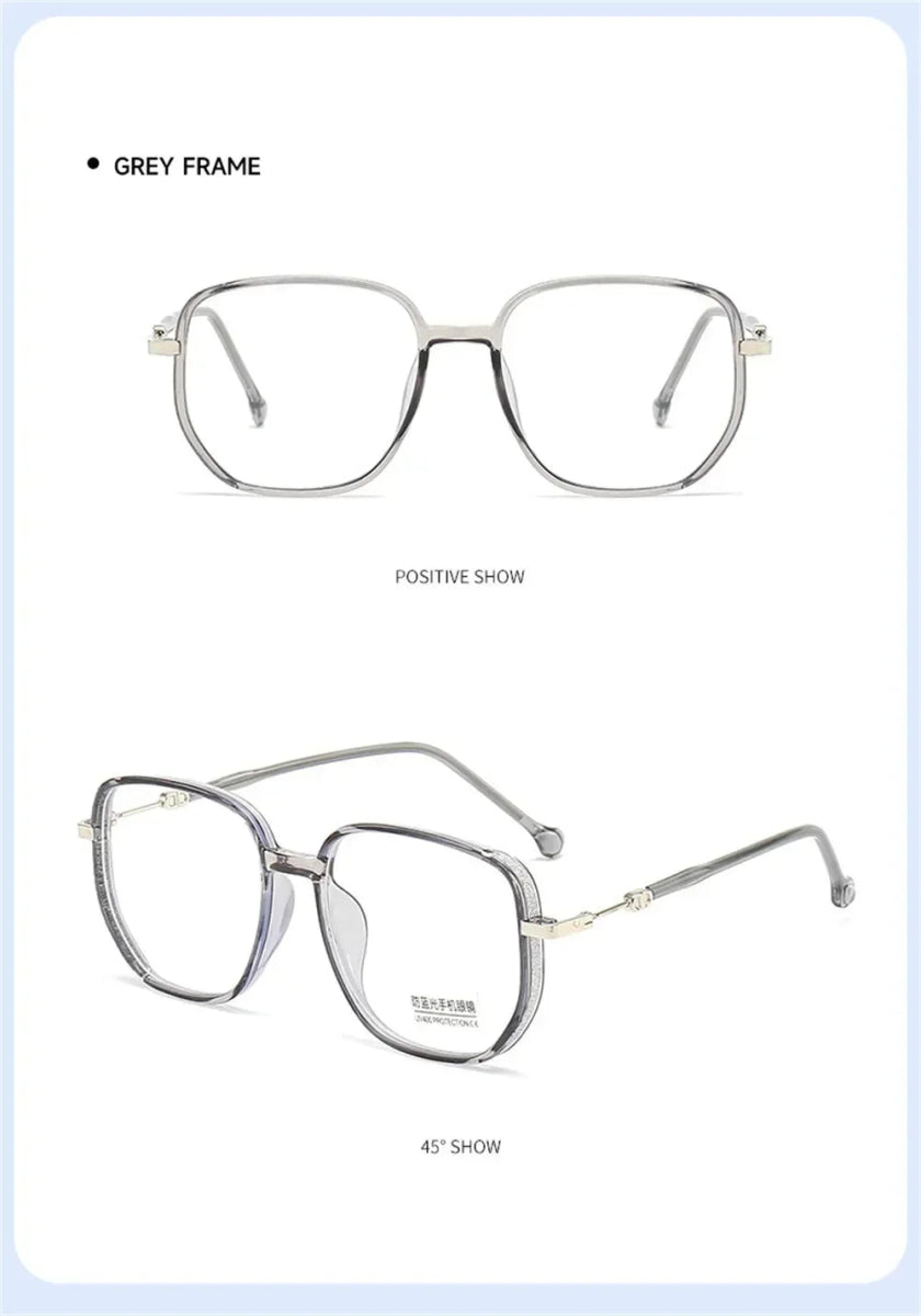 Cat Shop Boys - Vintage Square Metal Glitter Frame Reading Glasses Gafas Women Fashion Optical Eyewear Anti - blue Light Presbyopia Eyeglasses