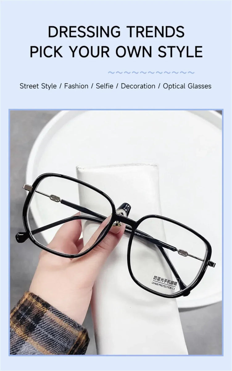 Cat Shop Boys - Vintage Square Metal Glitter Frame Reading Glasses Gafas Women Fashion Optical Eyewear Anti - blue Light Presbyopia Eyeglasses