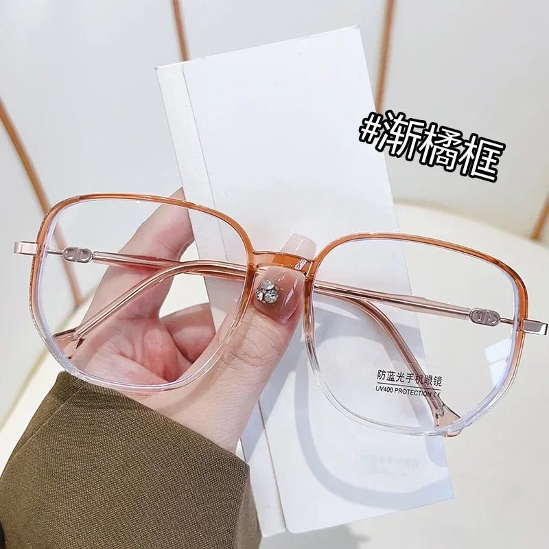 Cat Shop Boys - Vintage Square Metal Glitter Frame Reading Glasses Women Fashion Optical Eyewear Anti - blue Light Presbyopia Eyeglasses