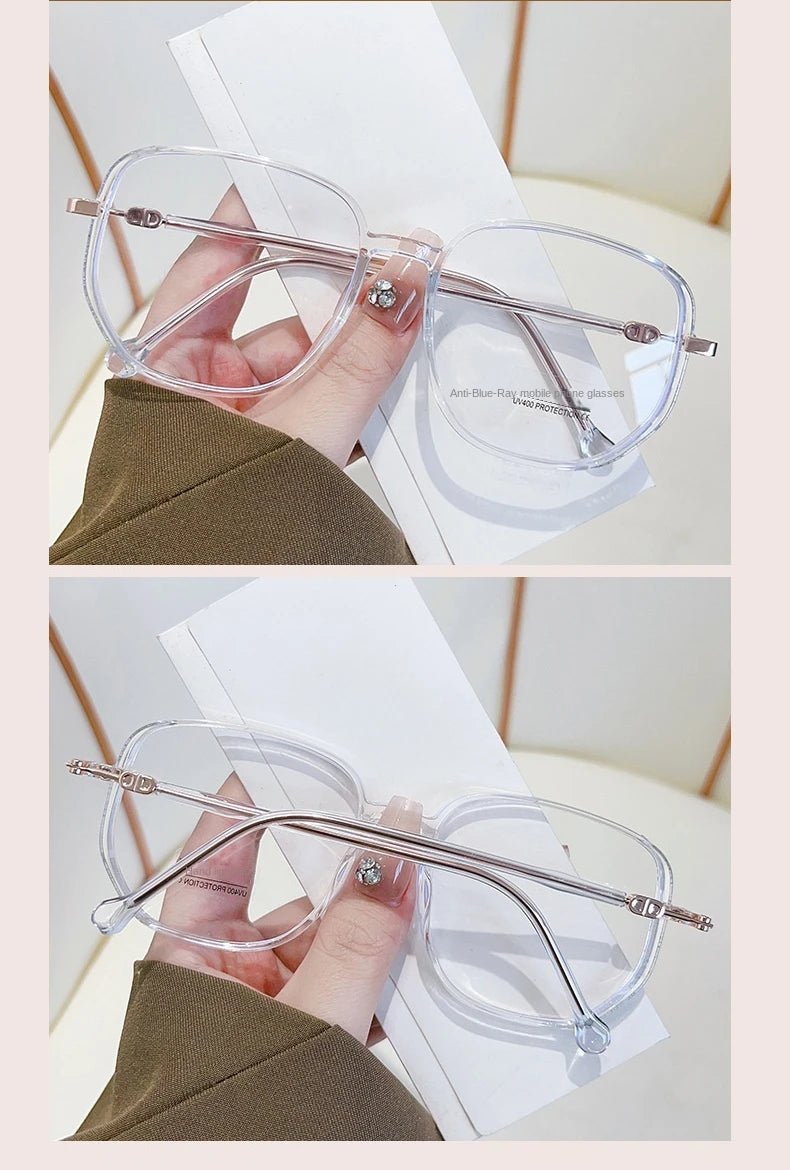 Cat Shop Boys - Vintage Square Metal Glitter Frame Reading Glasses Women Fashion Optical Eyewear Anti - blue Light Presbyopia Eyeglasses