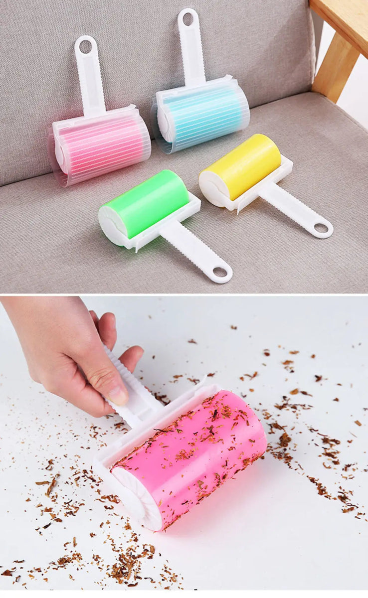 Cat Shop Boys - Washable Clothes Hair Sticky Roller Reusable Portable Home Clean Pet Hair Remover Sticky Roller Carpet Bed Sofa Dust Collector