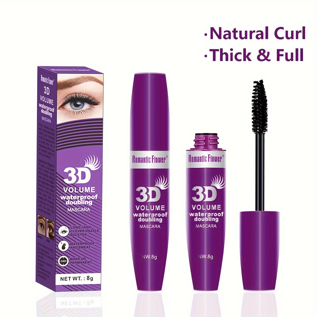 Cat Shop Boys - Waterproof 3D Black Mascara - Long - Lasting, Smudge - Proof & Moisturizing for Natural Curl & Thick Lashes