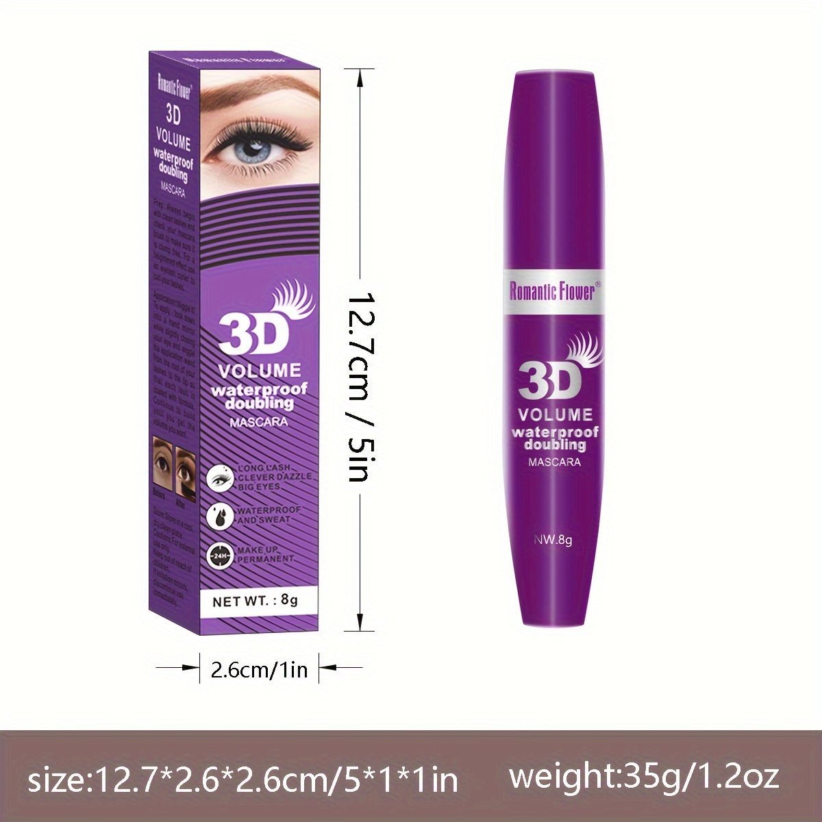 Cat Shop Boys - Waterproof 3D Black Mascara - Long - Lasting, Smudge - Proof & Moisturizing for Natural Curl & Thick Lashes