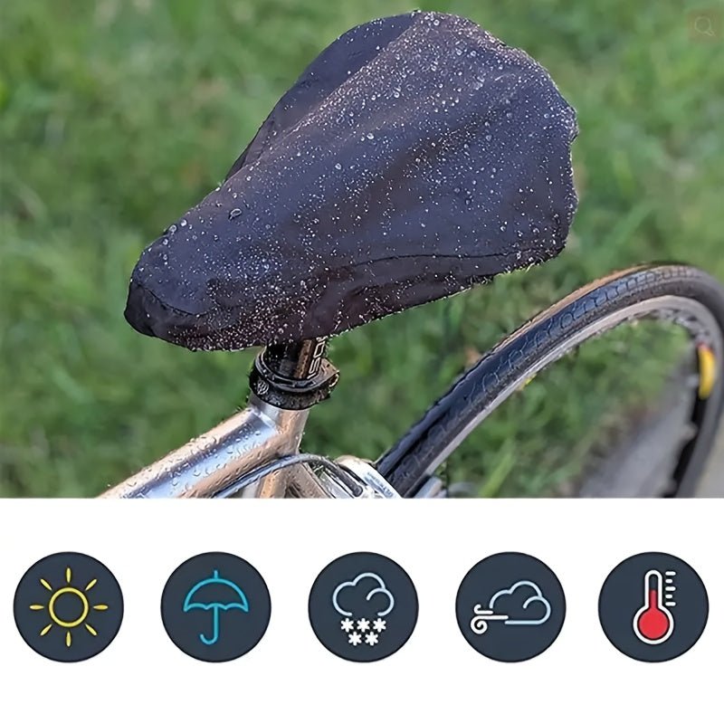 Cat Shop Boys - Waterproof Bike Seat Rain Cover - Durable PVC, UV Protection, Fits Most Saddles, Black - Ideal for Mountain, Road, and Youngsters' Bikes, Outdoor Covers Waterproof