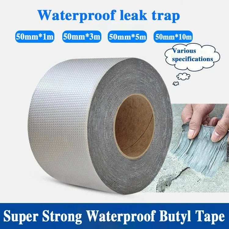 Cat Shop Boys - Waterproof Tape High Temperature Resistance Aluminum Foil Thicken Butyl Tape Wall Pool Roof Crack Duct Repair Sealed Self Tape