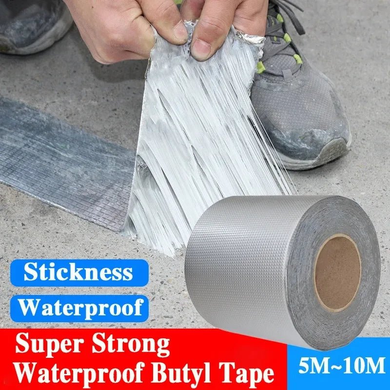 Cat Shop Boys - Waterproof Tape High Temperature Resistance Aluminum Foil Thicken Butyl Tape Wall Pool Roof Crack Duct Repair Sealed Self Tape