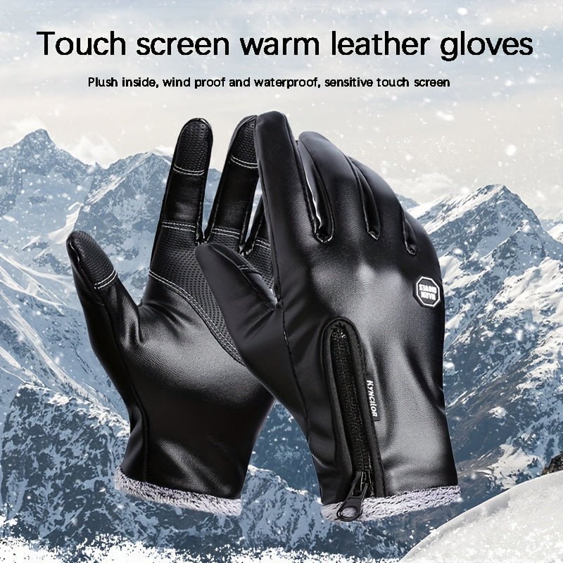 Cat Shop Boys - Winter Men Women Cycling Bike Gloves Full Finger Warm Fleece Cold Snow Gloves Windproof Anti - slip Touch Screen Ski Outdoor Sports Gloves