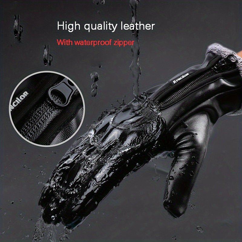 Cat Shop Boys - Winter Men Women Cycling Bike Gloves Full Finger Warm Fleece Cold Snow Gloves Windproof Anti - slip Touch Screen Ski Outdoor Sports Gloves