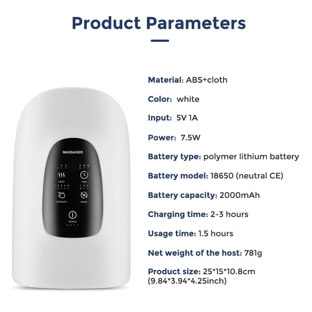 Cat Shop Boys - Wireless Electric Hand Massager Air Compression Hot Compress Palm Acupoint Massager Finger Arthritis Numbness Muscle Relaxation